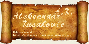 Aleksandar Kušaković vizit kartica